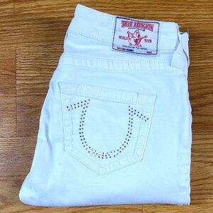 TRUE RELIGION JEANS WOMEN SKINNY PRE-OWNED DENIM LIKE NEW WHITE JEANS SIZE 29x28